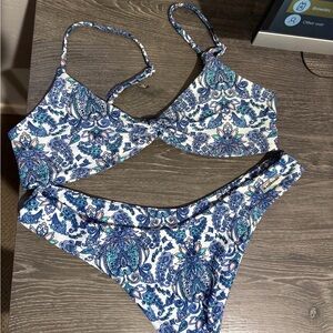 Blackbough Blue and White Paisley Bikini Set